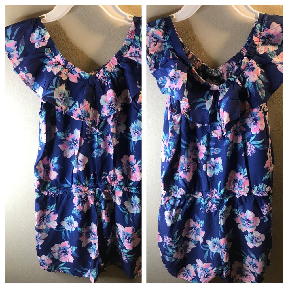 Girls Floral  Romper(shorts)
